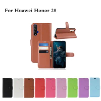 50pcs/lot PU leather Flip Wallet Litchi Pattern Phone Case For Huawei Honor 20 Pro P Smart Z Nova 5i Y9 Prime 2019 Lychee Grain