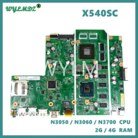 X540SC With N3050/N3700 CPU 2G/4GB-RAM GT810M GPU Mainboard For ASUS X540SC X540S X540SCA Laptop Motherboard 100% Tested OK Used