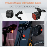 WindMoon Bike Intelligent Brake Sensor Tail Light, Mountain Bike Road Bike Warning Tail Light, Commuter Bike Light