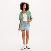【LEVIS】女款 高腰排釦牛仔迷你裙 人氣新品 A4694-0003