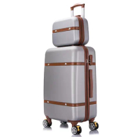 14"20"22"24"26" Large Travel Suitcase 2 Pieces Sets With Wheels Trolley Rolling Luggage Cosmetic Bag Check-in Case Free Shipping