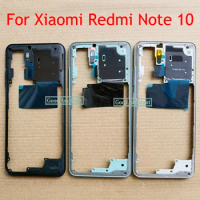 6.43 inch For Xiaomi Redmi Note 10 4G M2101K7AI M2101K7AG Middle Frame Mid Housing Bezel Middle Frame Replacement