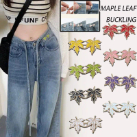 Maple Leaf Waist Closing Artefact Button Metal Dilepas Tombol Jeans Tombol Disesuaikan Pinggang Elas