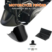 Motorcycle Black Front Bottom Spoiler Fender Air Dam Chin Fairing For Harley XL Sportster 883 1200