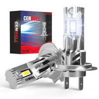CENMOLL 2x Car Head Light LED Bulb H7 LED Fan Mini Headlamp CSP Chip Wireless H7 LED Headlight Bulbs White High Power