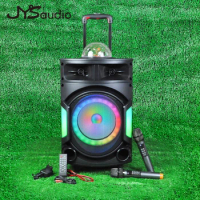 Trolley Sound Box Large Bluetooth Speaker 10 inch Big Powerful 200W Subwoofer Party Karaoke Colorful RGB light with Microphone