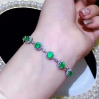 100% Natural And Real Emerald bangle Natural real emerald For men or women 925 sterling silver Bangle