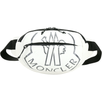 MONCLER CUT BELT 品牌印花太空棉胸肩背/腰包(灰色)