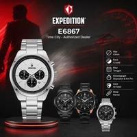 Jam Pria Expedition E6867 Rantai, 42mm Rose Hitam