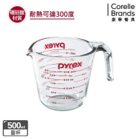 【美國康寧 Pyrex】硼硅酸耐熱玻璃 單耳量杯-500ml
