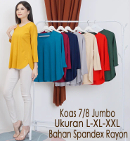Kaos Wanita Spandek Rayon Lengan  7/8  Polos