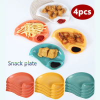 4pcs Creative conch dumpling dish vinegar sauce dish sushi chips dried fruit for breakfast snacks to vomit bone plate