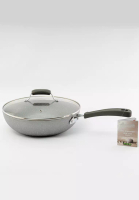 Amercook Amercook 28cm Induction Nonstick Wok Pan with Glass Lid - Newly Improved Lavastone 2.0