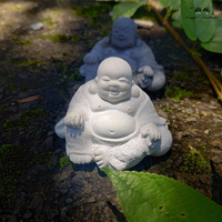將作手造中式禪意手工水泥彌勒佛大肚佛魚缸微景觀造景裝飾品擺件