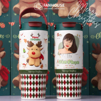 [Đặt ngay trước khi hết] Ly nước giữ nhiệt Lucky inox 316 tráng sứ cao cấp 700ml Fan House bình nước