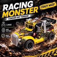 Mobil Remote Control Truk RC Spray Asap 2.4GHz Rechargeable Lampu LED Body Lentur Ban Anti Slip Main