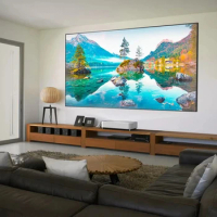 Hot Selling 120 inch 8K ALR CLR UST PET Crystal Ambient Light Rejecting Frame Projection Screen for Ultra Short Throw Projector