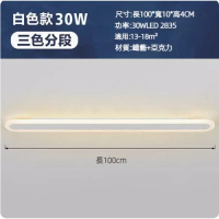 陽台過道燈led長條形吸頂燈(白色款100cm)【30W三色分段】 