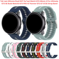 Tali Jam Silicone Dual DOT untuk Huawei Watch GT5 GT4 46mm 4 Pro Ultimate GT3 SE Buds Watch3 GT3 PRO