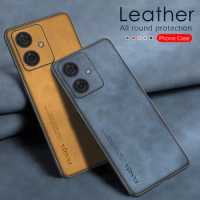 Sheepskin Leather Phone Cover For Motorola Moto G54 G24 G14 MotoG54 G 54 24 14 Case TPU Soft Frame Camera Protection Shell Funda