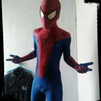 Amazing Spiderman Yellow Lens Cosplay Superhero TASM Spiderman Costume Halloween Spandex Fullbody Zentai Suits Adult