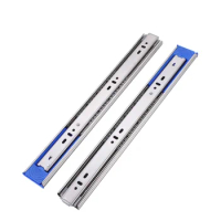 Three-Section Push-open Drawer Slide Stainless Steel Drawer Slide Rail Thickened Silent Wardrobe Cabinet Side-mounted