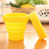1PC New Candy Outdoor Travel Silicone Retractable Folding tumblerful Telescopic Collapsible Folding Water Kettle LB 278