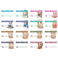 Sticker Nama Buku Custom Siswa | Label Nama Buku Sekolah | Sticker Nama Siswa Muslimah 01