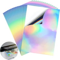 10pcs Inkjet Sticker Paper 8x11.5 Inches A4 Waterproof Holographic Vinyl Sticker Paper For Epson Hp Canon Inkjet Printers
