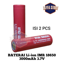 Baterai Cas / Charger Li-ion IMR 18650 3000mAh 3,7V 40 A Isi 2 pcs
