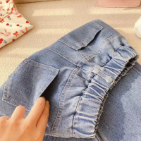 Seluar Jeans Perempuan, Koleksi Baharu Musim Bunga 2023, Seluar Loceng Bawah Slim Fit, Seluar Gaya K