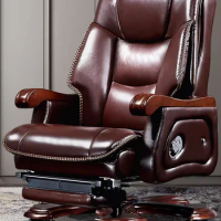 Boss's chair, large class chair, cowhide office chair, lifting and rotating chair, massage chair, can lie down