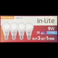 in-Lite LED Lampu Bohlam 9 Watt Paket isi 3+1 Lampu