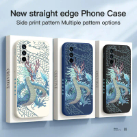 Sarung Telefon Bimbit Lukisan Naga Biru Gaya Cina Untuk OPPO GT / GT Neo / Q3 Pro 5G / X7 Max 5G