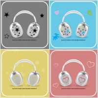 Cute Black Star Protective Cover For Airpods Max Earphone Case Transparent Soft Silicon For Airpods Max Headphone