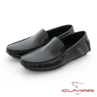 【CUMAR】樂活生活 手工縫線真皮開車鞋(黑)