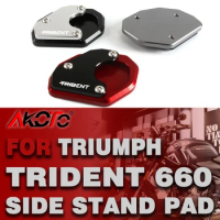 Motorcycle Accessories Kickstand Side Stand extension Enlarge Plate Pad For Trident 660 2021 2022 TRIDENT660