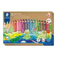 【STAEDTLER 施德樓】 BUDDY3合1彩色蠟鉛筆18色組 MS140 C18