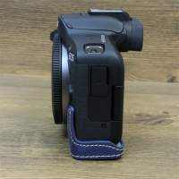 กระเป๋าหนัง PU สำหรับ Canon Eos R50กระเป๋ากล้อง Forskin ฝาครอบป้องกันครึ่งฐานสำหรับ Canon Eos R50เชลล์พร้อมสายคล้อง