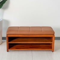 【領券!92折滿3300再折300可累折】瑪荷尼家具Mahogany-全原木 桃花心木 鞋櫃 穿鞋椅 丹麥100鞋櫃椅#VIETO