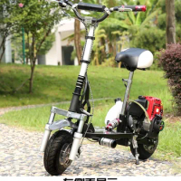 Two-wheel Four-stroke 49CC Gasoline Scooter Foldable Pedal Mini Gas Scooter
