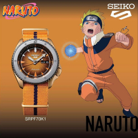 SEIKO精工 5 Sports X 火影忍者NARUTO聯名機械錶-鳴人4R36-10B0O(SRPF70K1)