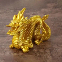 1Pc Good Lucky Golden Dragon Chinese Zodiac Twelve Statue Gold Animals Sculpture Figurines Desktop Decoration
