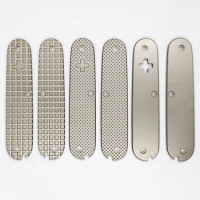 1 Pair Custom Made DIY Titanium Alloy Scales without Corkscrew Cut-Out for 91mm Victorinox Swiss Army Knife