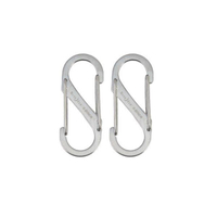 NITE IZE S-Biner 迷你S型不銹鋼雙面扣環/8字扣 1號-二入組 SB1-2PK-11 銀色