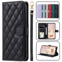 For Samsung S10 Plus Case Fashion Diamond Lattice Wallet Phone Case on For Samsung Galaxy S10 S 10 Plus S10+ Leather Cover Coque