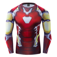 Movie Iron Man Cosplay Superhero Tony Stark Tight Fitting Clothing 3D Spider Pattern Quick Drying Clothes Halloween Costumes