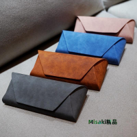 手工眼鏡盒羊巴紋復古太陽鏡盒金屬抗壓眼鏡盒-Misaki精品