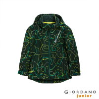 GIORDANO 童裝高機能保暖可拆式連帽外套 - 99 黑森林綠X綠色