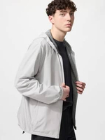UNIQLO Jaket Reversible Parka Pria Reversibel Water Repellent LIGHT GRAY M